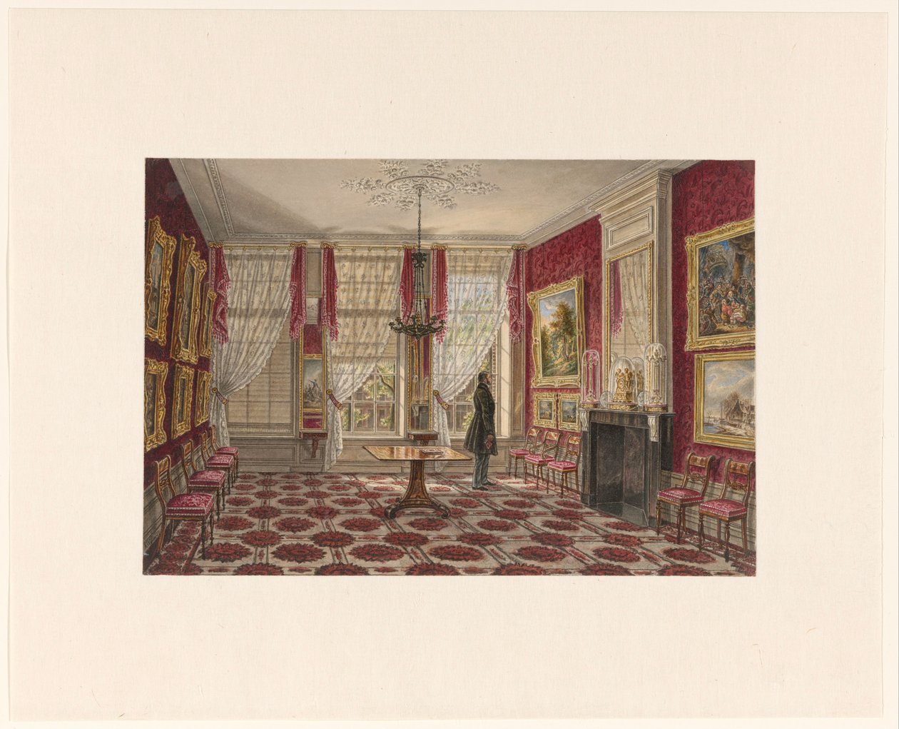 resimler ve ayakta figür ile 19. yüzyıl iç by Augustus Wijnantz