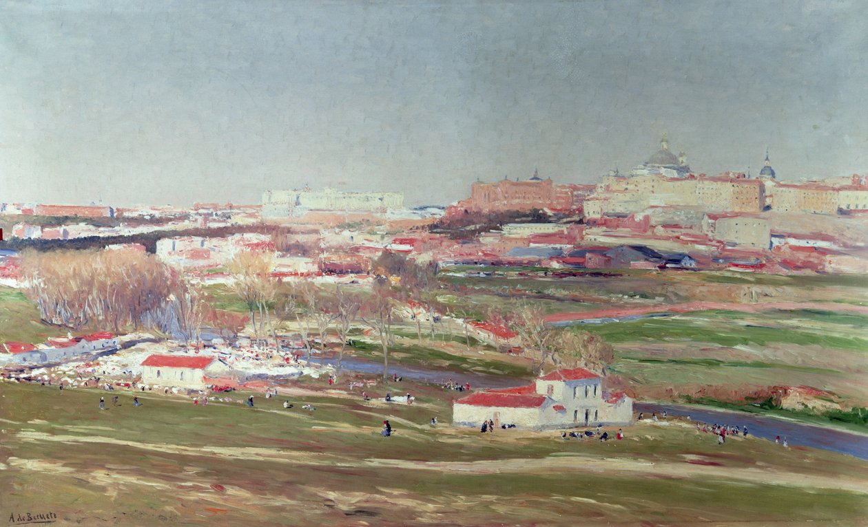 Pradera de San Isidro ve Palacio Real ötesinde, Madrid by Aureliano de Beruete