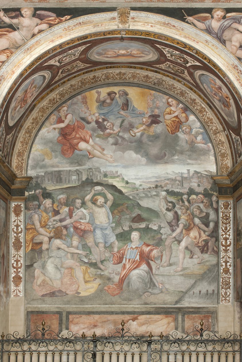 The Martyrdom of Saint Stephen, Left Chapel  by Aurelio Luini