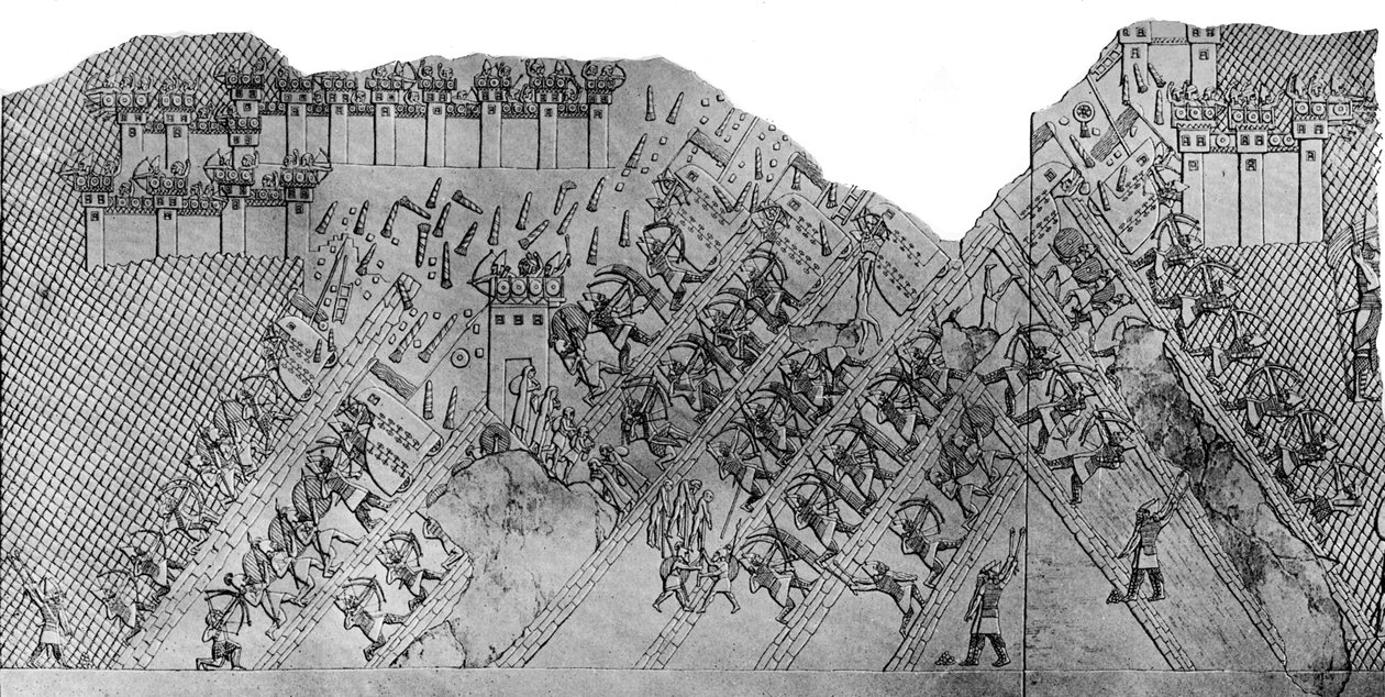 Lachish Şehrine Saldırı, MÖ 700-692, c1900-1920. by Austen Henry Layard