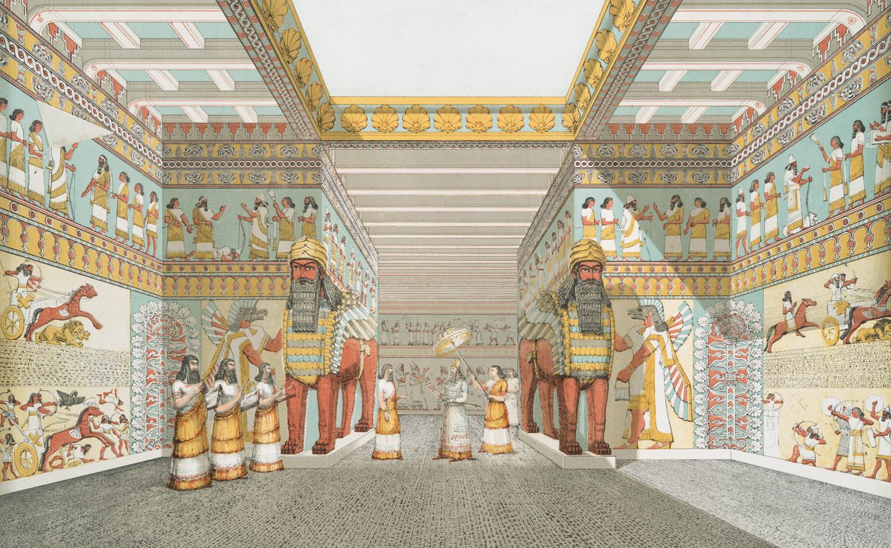 Asur sarayındaki salon (restore edilmiş), 1849 by Austen Henry Layard