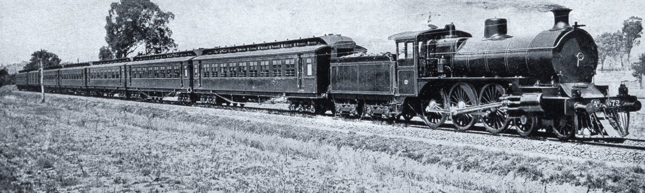 Melbourne-Sydney Express, c.1900, `Under the Southern Cross - Glimpses of Australia, Department of Foreign Affairs tarafından yayınlanmıştır, Melbourne, 1908 by Australian Photographer