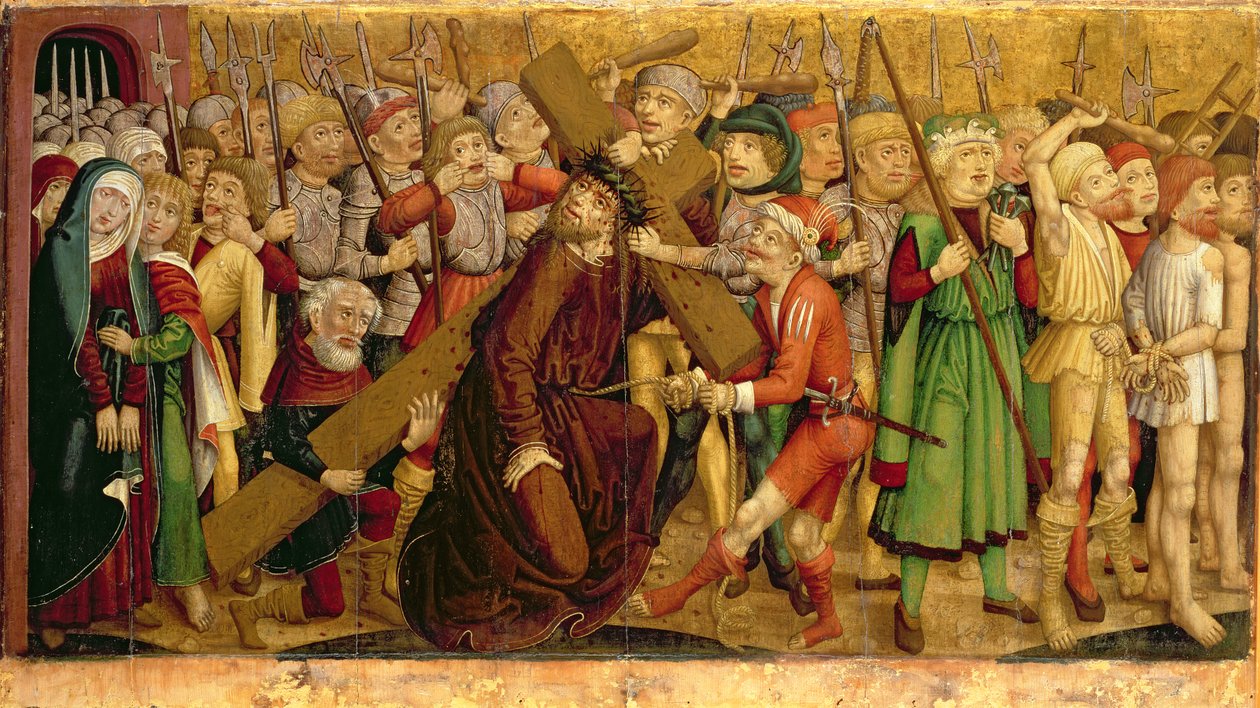 Haç Taşıyan İsa, 1460 (panelde öfke) by Austrian School