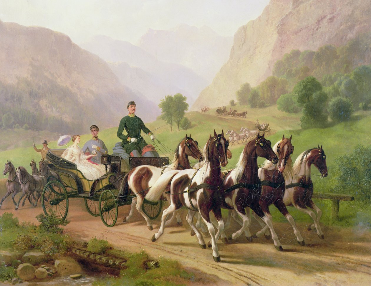 Avusturya İmparatoru I. Franz Joseph, eşi Bavyeralı Elizabeth ile Bad Ischl