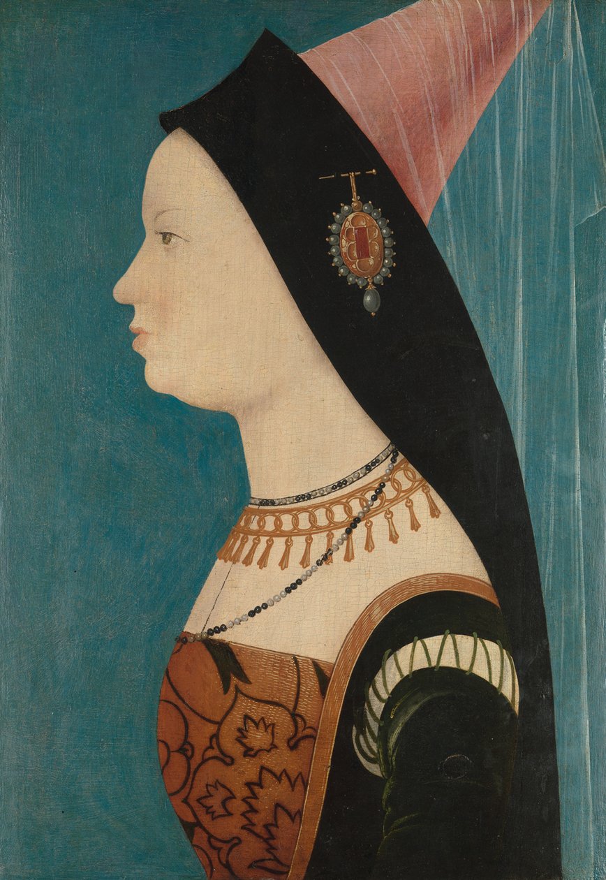 Burgundy Mary, 1528 (köknar panelindeki yağ) by Austrian School