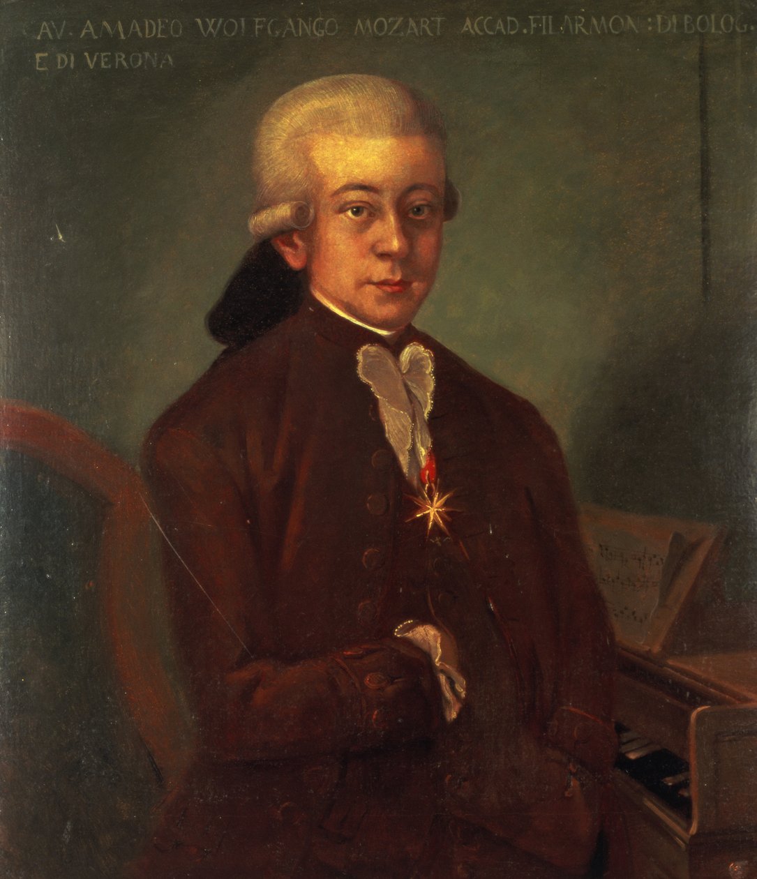 Altın Mahmuz Nişanı takan Wolfgang Amadeus Mozart