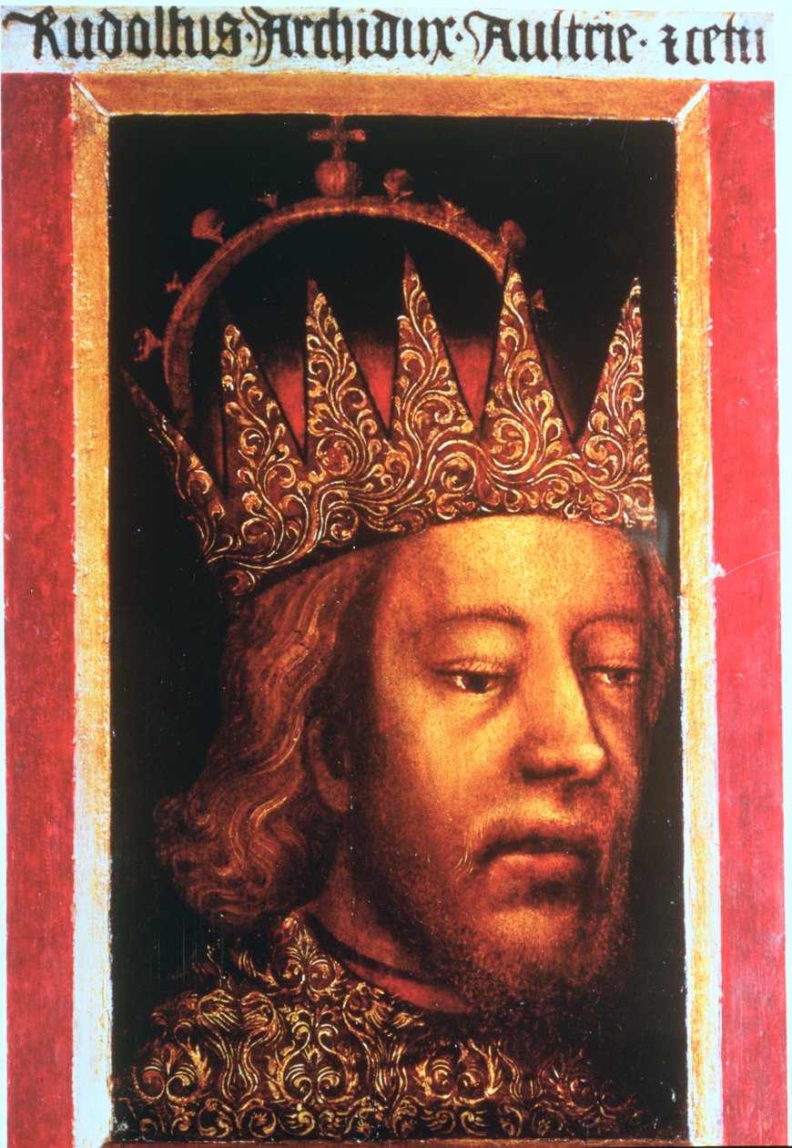 Rudolf IV, Avusturya ve Tirol İmparatoru (1339-65), c.1360 (panel) by Austrian School