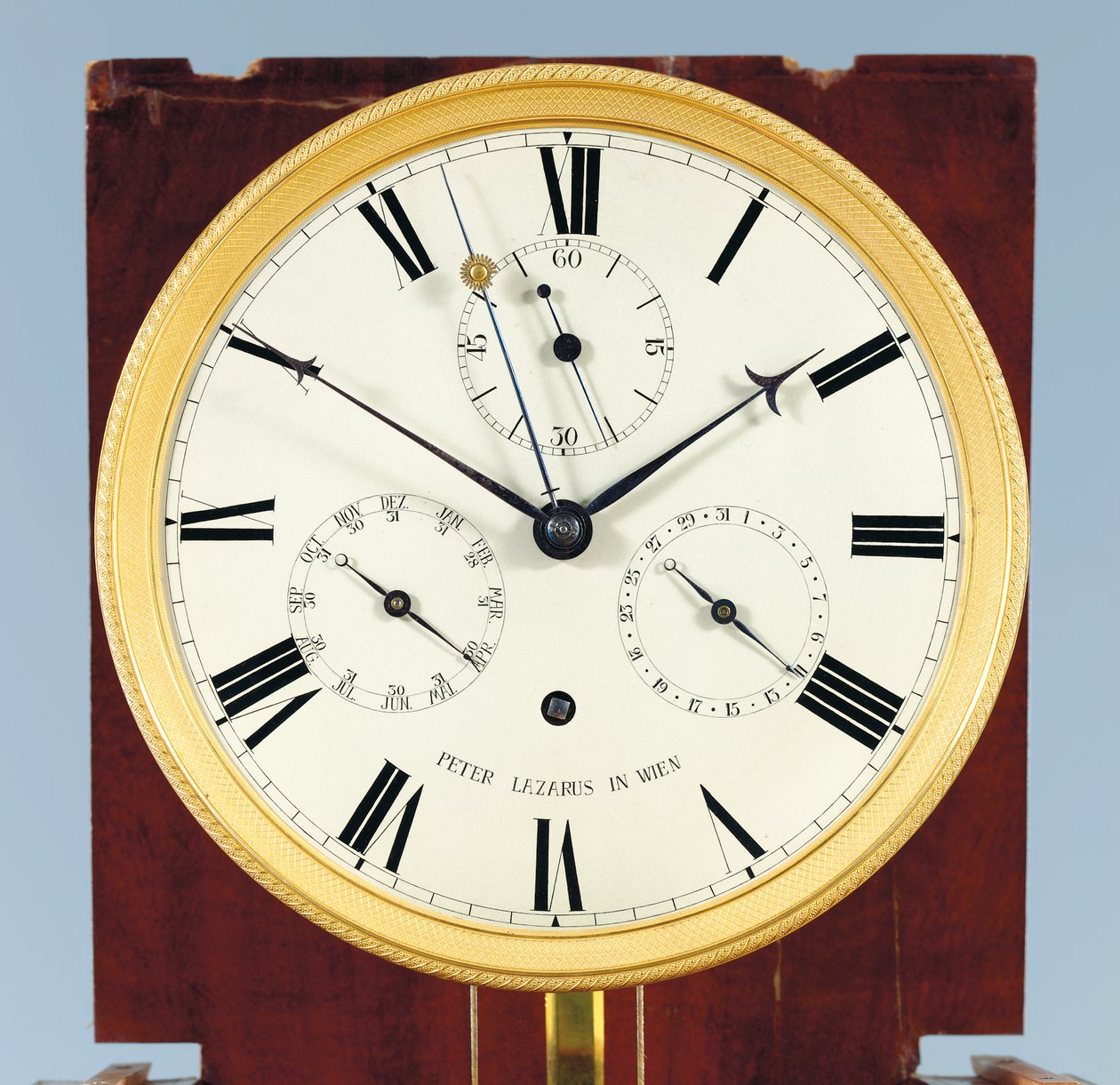 Zaman denklemi ve tam takvim ile bir aylık bodenstanduhr by Austrian School