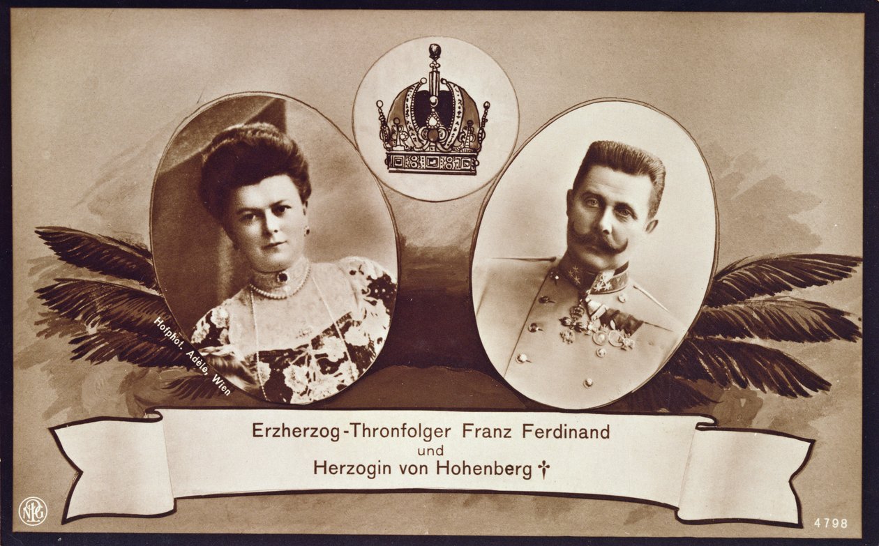Avusturya Arşidükü Franz Ferdinand, Avusturya tahtının varisi ve eşi Hohenberg Düşesi, 1914 by Austrian School