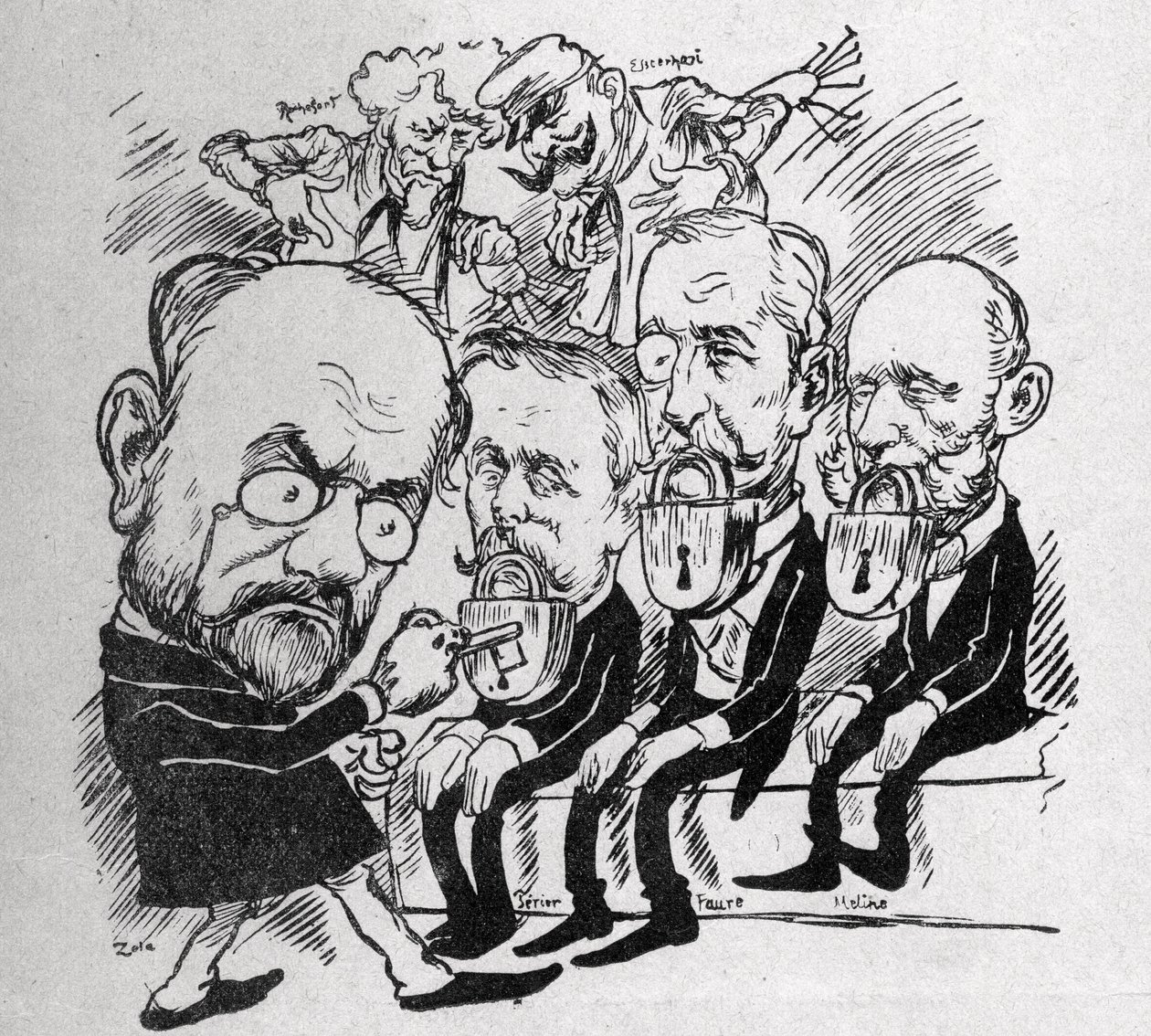 Emile Zola, Başkanlar Jean Casimir-Perier (1847-1907) ve Felix Faure (1841-1899) ile Konsey Başkanı Jules Meline