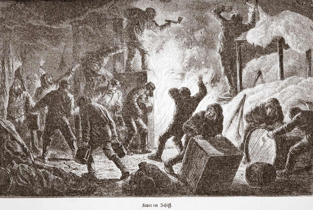 Gemide yangın, 1876 by Austrian School