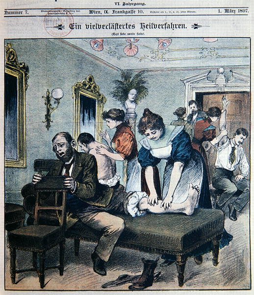 Bir Amerikan masaj salonunun mizahi tasviri by Austrian School