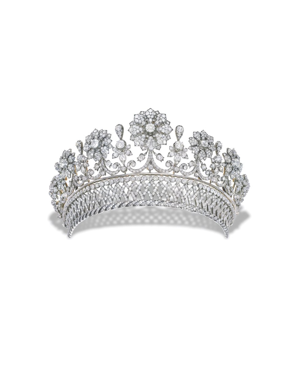 Kochert Antik Pırlanta Tiara (elmas, gümüş ve altın) by Austrian School