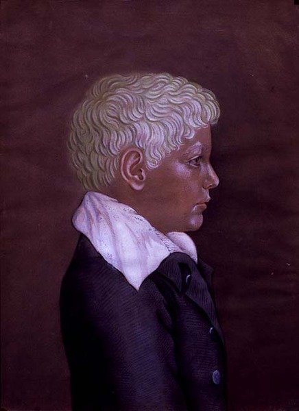 Keten Saçlı Bir Çocuğun Portresi, 1830 dolayları (kağıt üzerine suluboya) by Austrian School