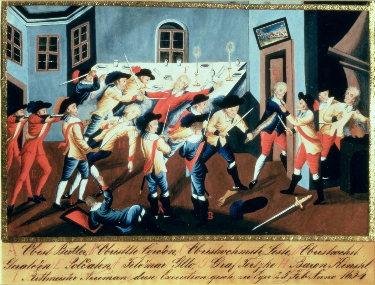 Albrecht von Wallenstein'ın (1583-1634) Eger'de General Butler komutasındaki İrlandalı ve İskoç subaylar tarafından tutuklanması by Austrian School