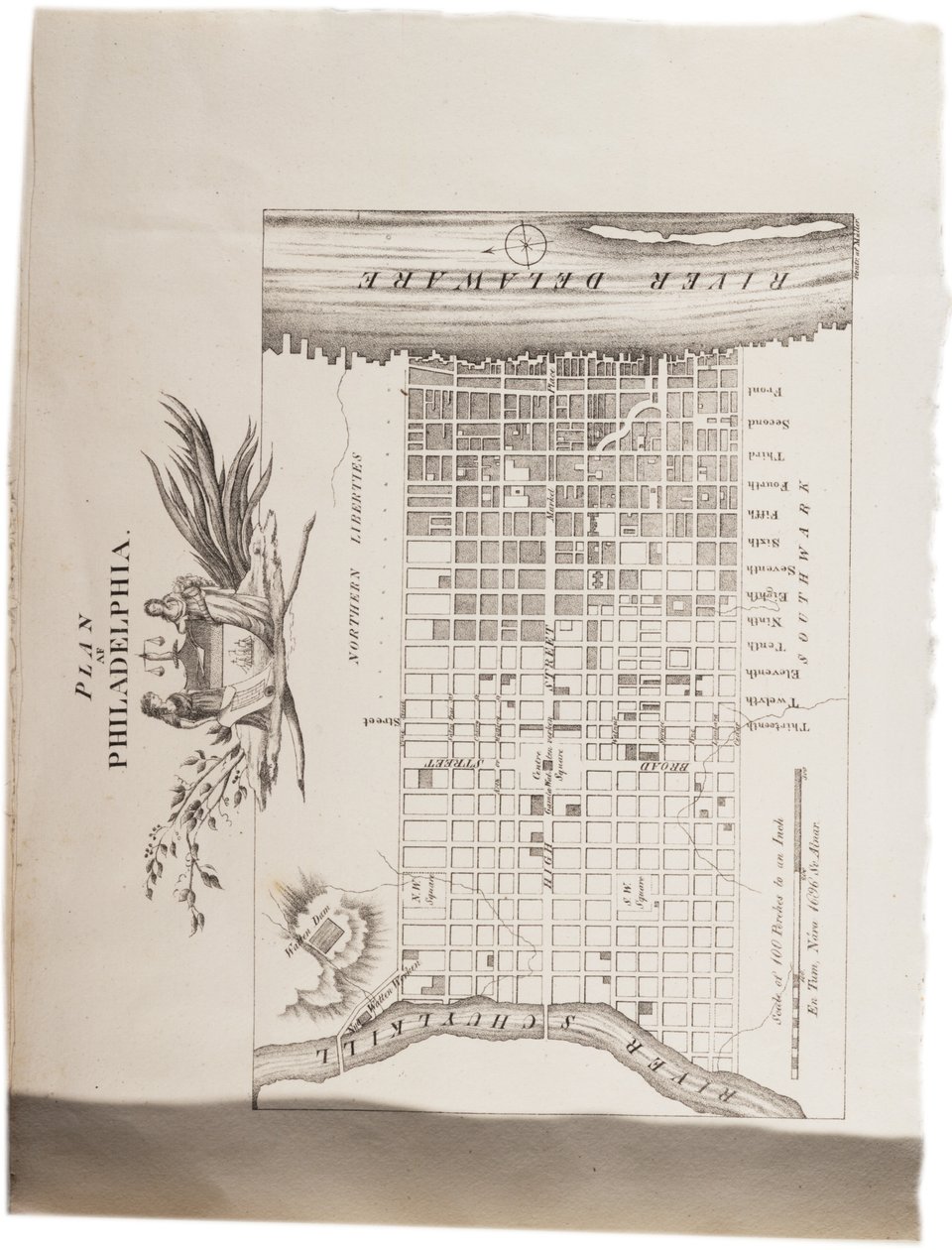 Amerika Birleşik Devletleri Atlasından Philadelphia Haritası, 1824 by Axel Leonhard Klinckowström
