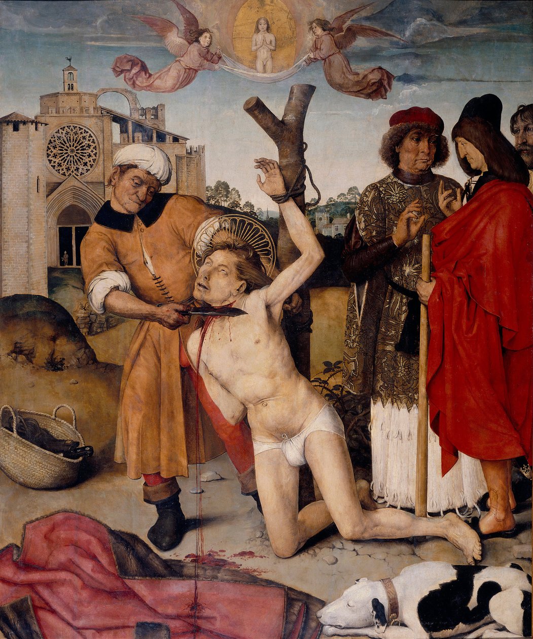 Aziz Cucuphas'ın Şehitliği - penture de Aine (Ayne) Bru (Brun) (16. yüzyılda aktif) - 1502-1507 - Ahşap üzerine yağlı boya - 164x133 - Museu Nacional d'Art de Catalunya, Barselona by Ayne (Hans) (active 1502 1507) Bru