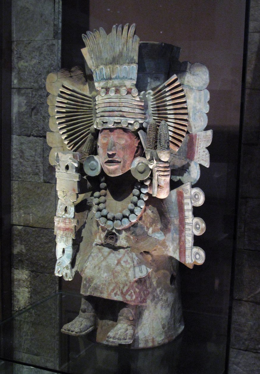 Mısır tanrıçası Xilonen şeklinde tütsü brülörü, Tlahuac, Geç Postklasik dönem, c.1500 by Aztec