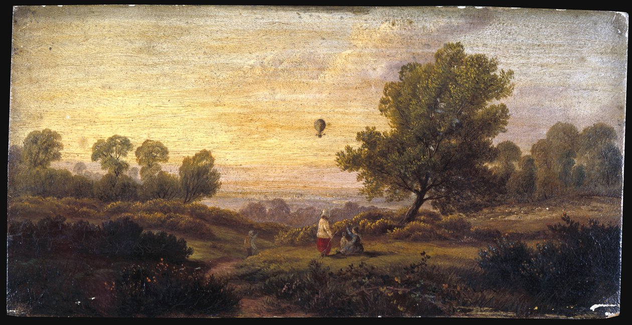 Woodland Üzerinde Balon, c.1840 by B. Cook