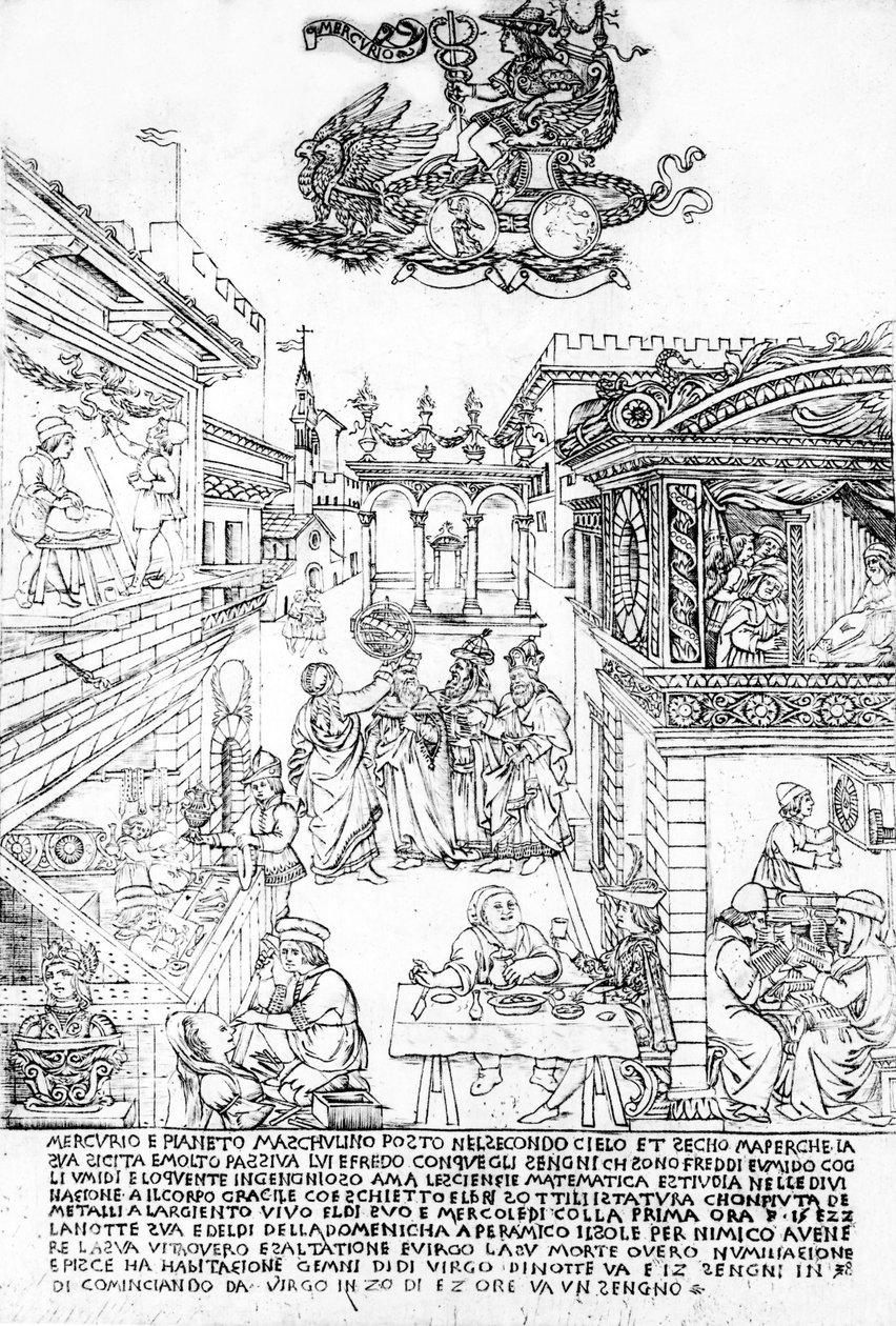 Merkür, c.1464 (gravür) by Baccio Baldini