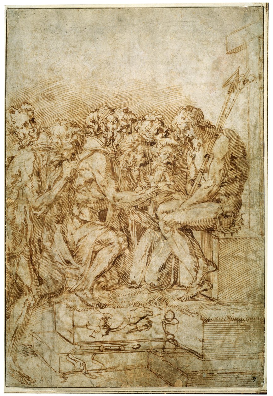 Yedi Figürün katıldığı Tutkuların Sembolleriyle İsa, 16. yüzyılın başlarında by Baccio Bandinelli