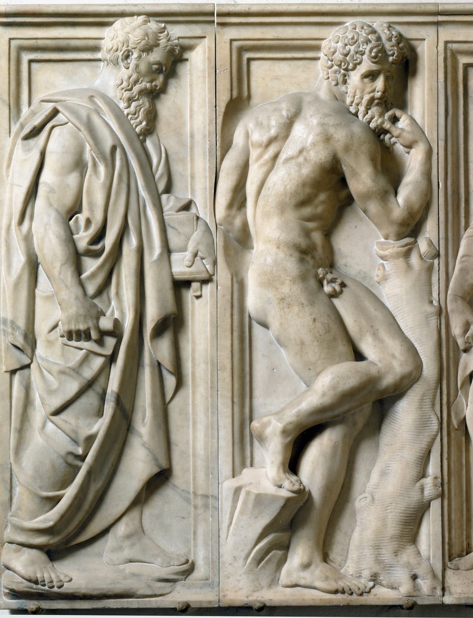 Baccio Bandinelli (1493-1560) tarafından Prophete ve Ignudo Low mermer kabartması by Baccio Bandinelli