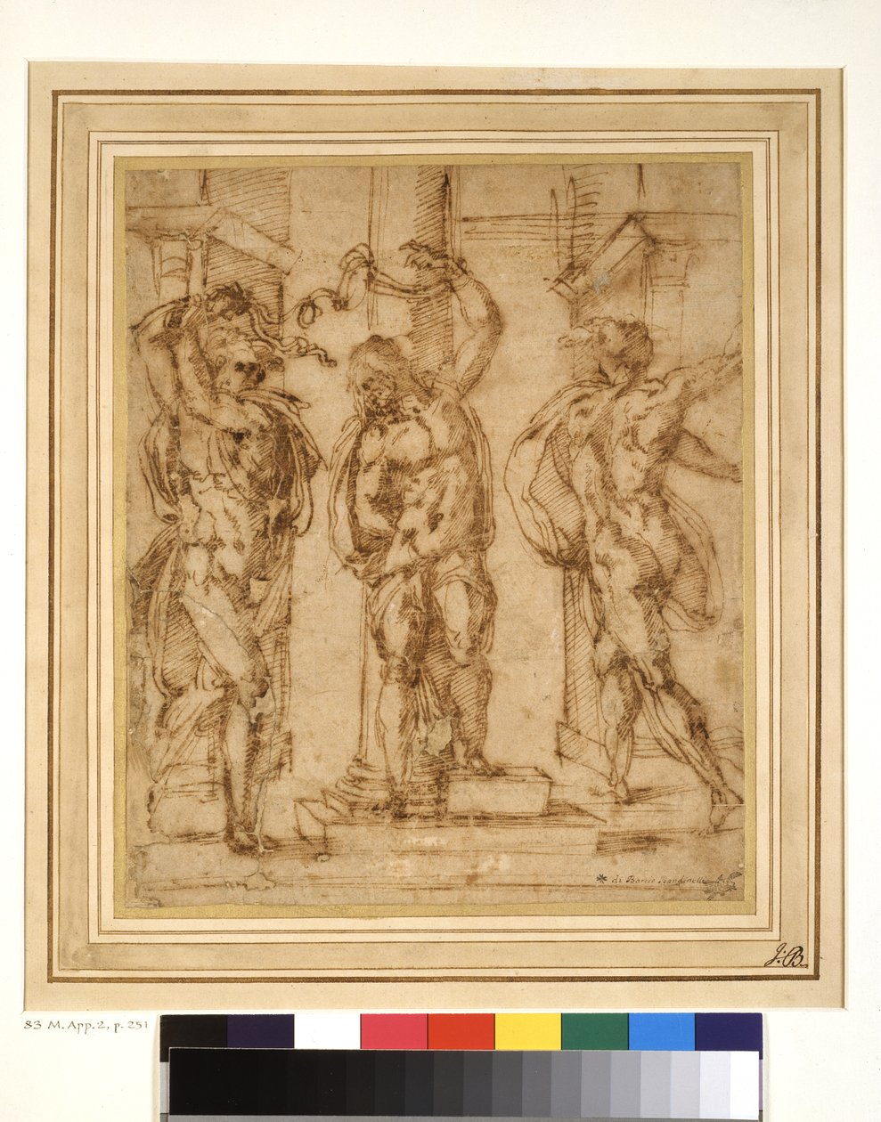 Flagellation (kağıt üzerinde kalem ve kahverengi mürekkep) by Baccio Bandinelli