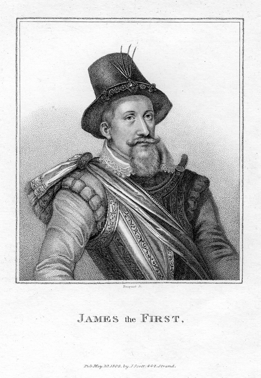 İngiltere Kralı I. James ve İskoçya Kralı VI. 1806. by Bacquet