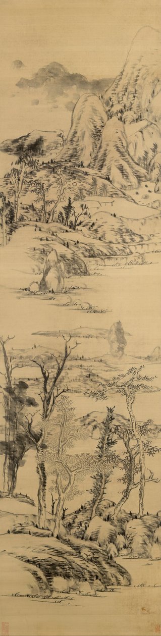 Wang Meng tarzında manzara, (c. 1309-1385) by Bada Shanren