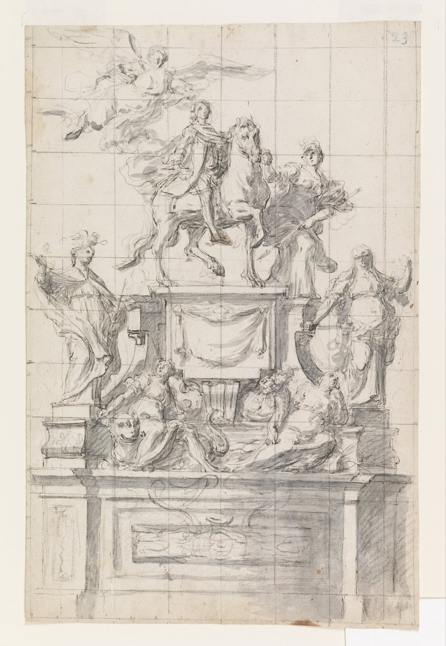 Napoli İmparatoru Charles VI Anıtı için Tasarım by Baldassare De Caro