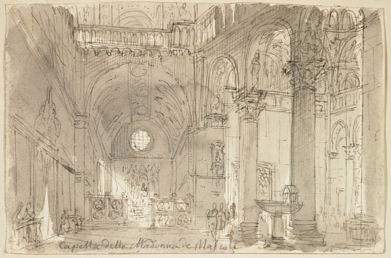 San Marco, Venedik'teki Madonna de' Mascoli Şapeli'nin görünümü by Baldassare Cavallotti