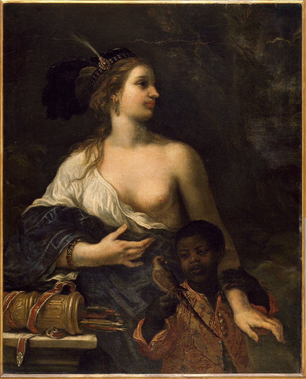 Kara Çocuklu Türk Kadını, 1650-1670 dolayları (tuval üzerine yağlı boya) by Baldassare Franceschini