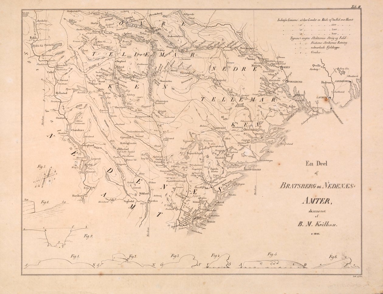 Bratsberg ve Nedenæs ilçelerinin bir kısmı by Baltazar Mathias Keilhau