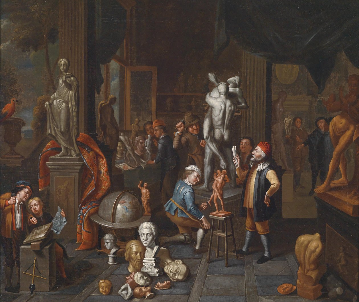 Im Atelier des Bildhauers by Balthasar van den Bossche
