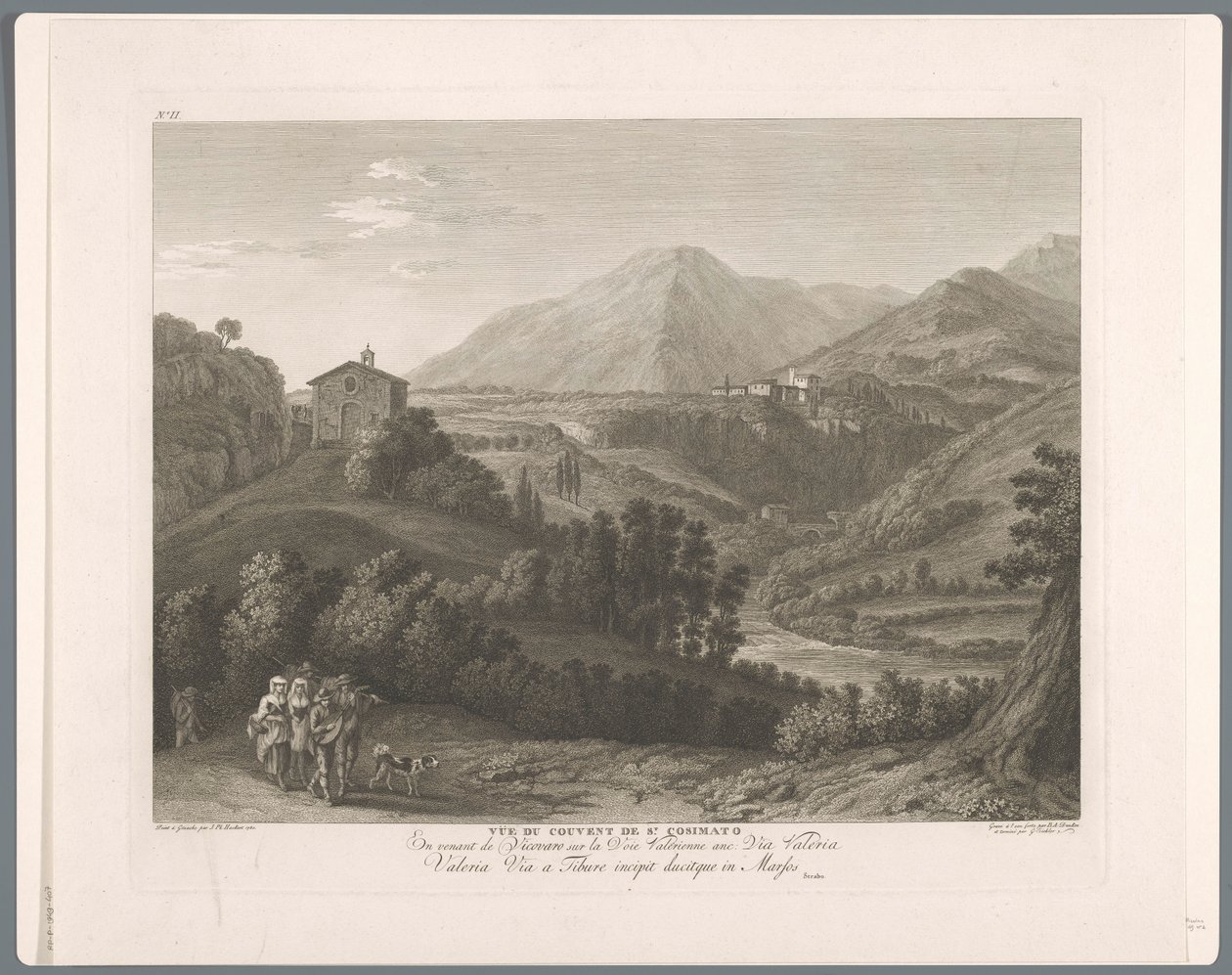 Gezicht op de San Cosimato St manastırının görünümü. Cosimato (nesne üzerindeki başlık) Suite of VI Roma Çevresi Manzaraları (...) (dizi başlığı) by Balthasar Anton Dunker