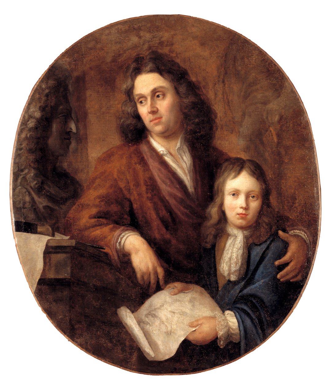 Heykeltıraş Willem Kerrickx ve oğlu Willem Ignatius by Balthasar Beschey