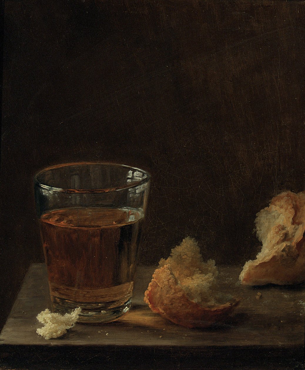 Masada bir bardak bira ve bir rulo ekmek by Balthasar Denner