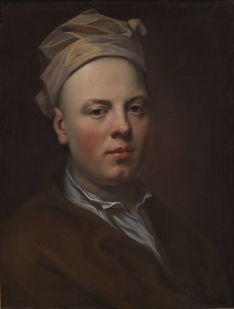 Beyaz Şapkalı Genç Bir Adamın Portresi by Balthasar Denner