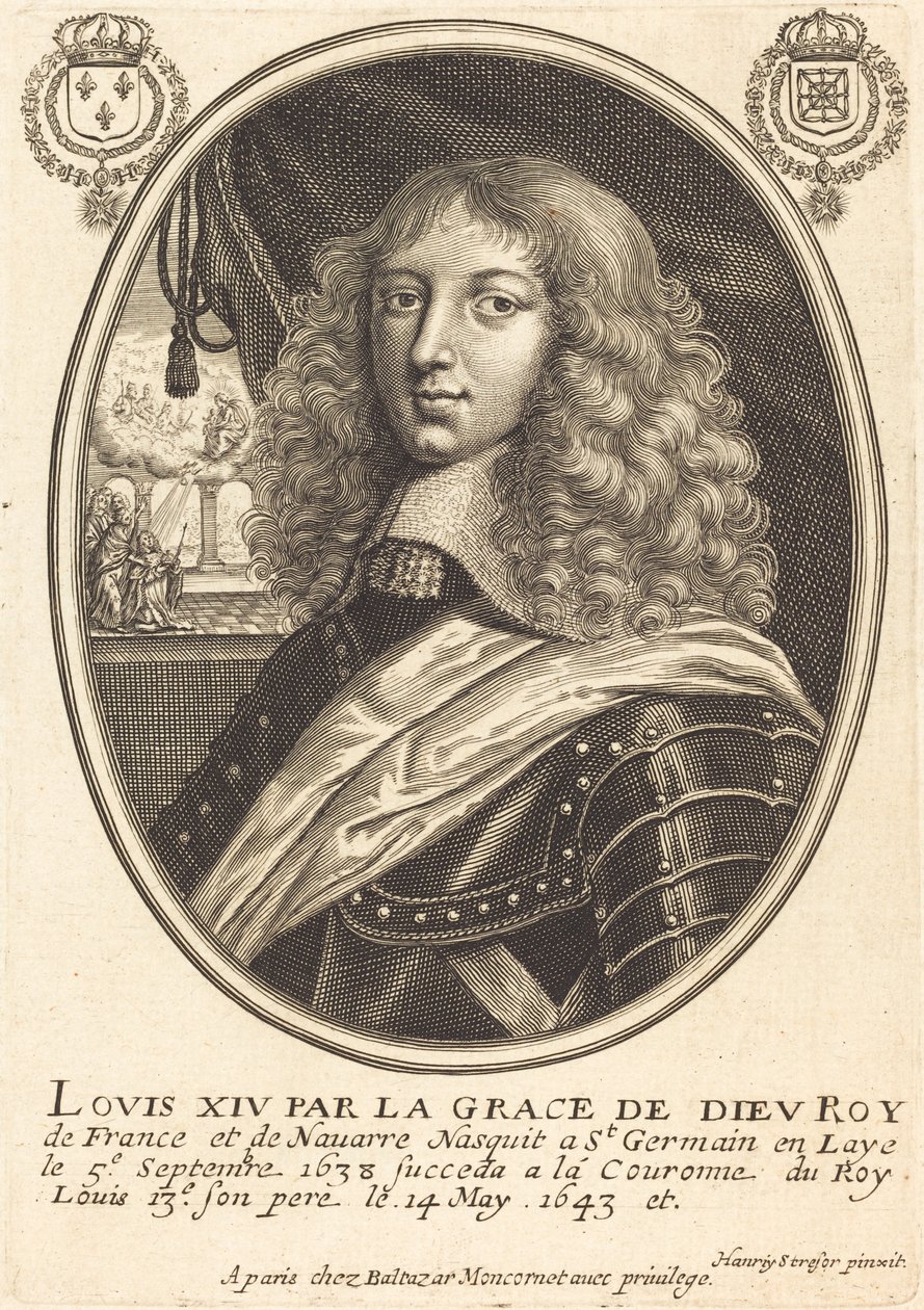 Louis XIV, Fransa Kralı by Balthasar Moncornet after Henry Stresor