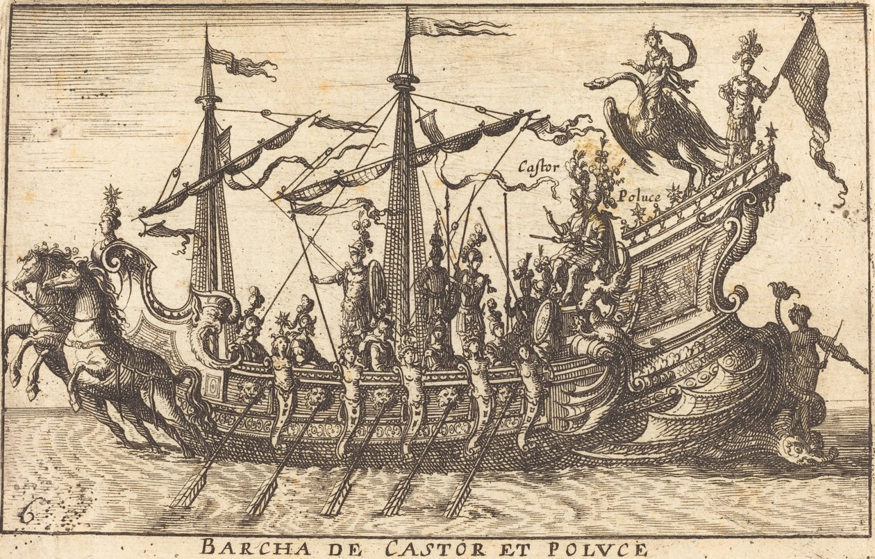 Barcha de Castor ve Poluce by Balthasar Moncornet after Remigio Cantagallina