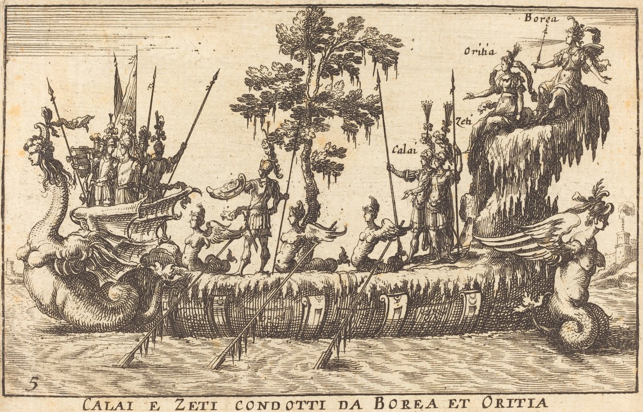 Borea ve Oritia liderliğindeki Calai ve Zeti by Balthasar Moncornet after Remigio Cantagallina