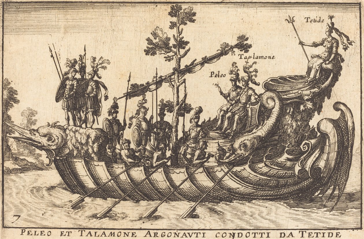 Tethys liderliğindeki Peleus ve Talamone Argonotları by Balthasar Moncornet after Remigio Cantagallina