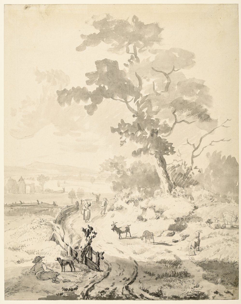 Büyük ağaç ile manzara by Balthasar Paul Ommeganck