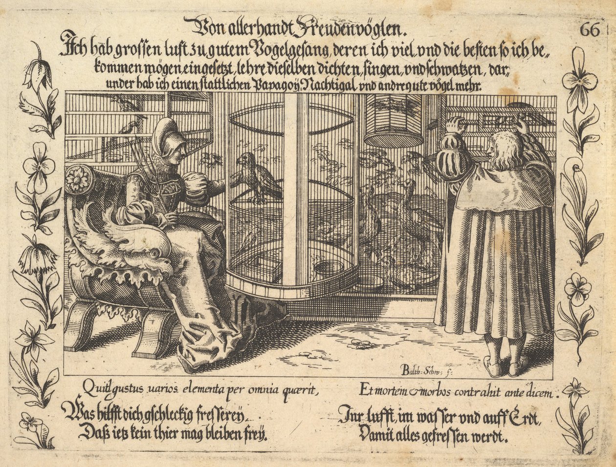 Her türlü neşeli kuştan, Petrarch, Glück ve Unglück Spiegel