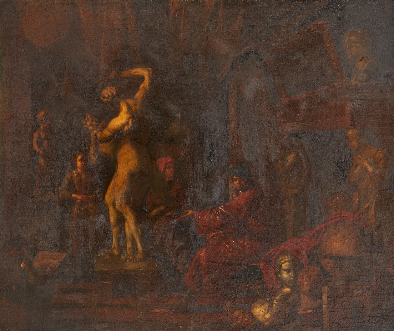 Sanatçının Stüdyosunda (tuval üzerine yağlı boya) by Balthasar van den (attr.to) Bossche