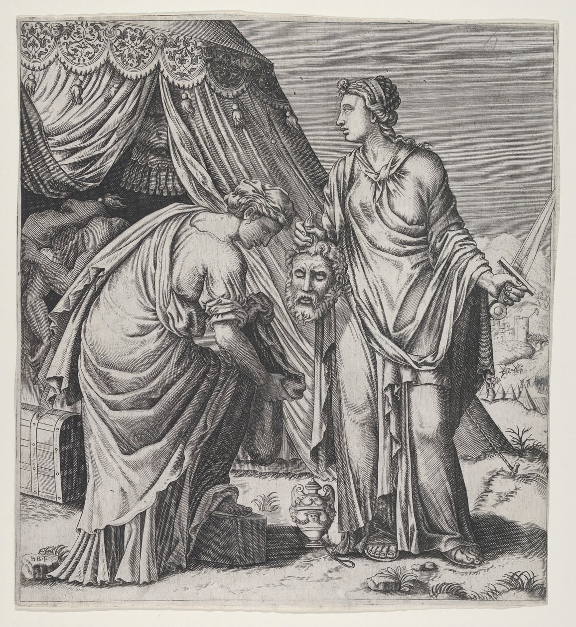 Holofernes Başkanı ile Judith. by Balthazar van den Bos