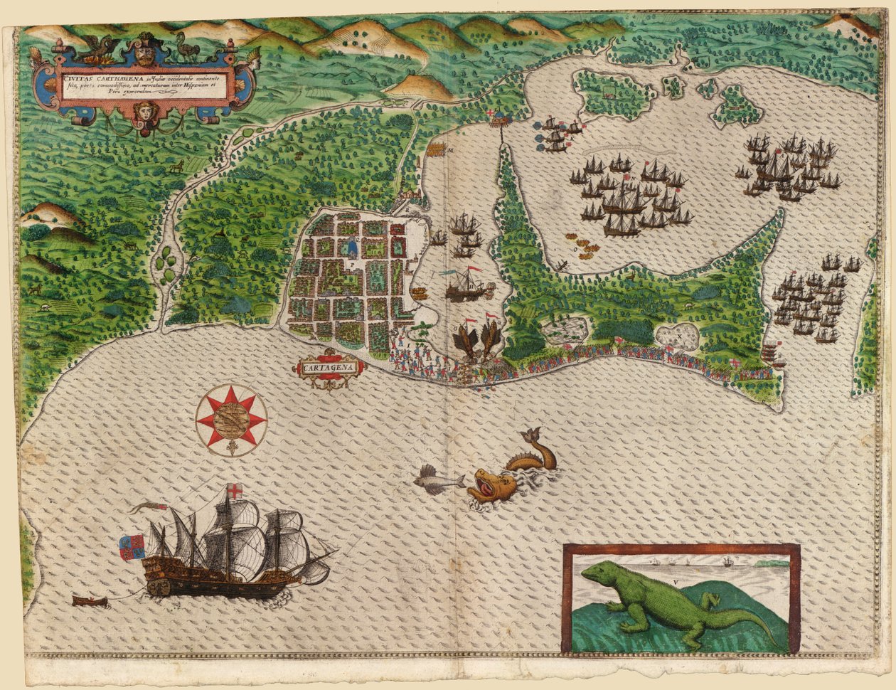 Cartagena de Indias Savaşı by Baptista Boazio