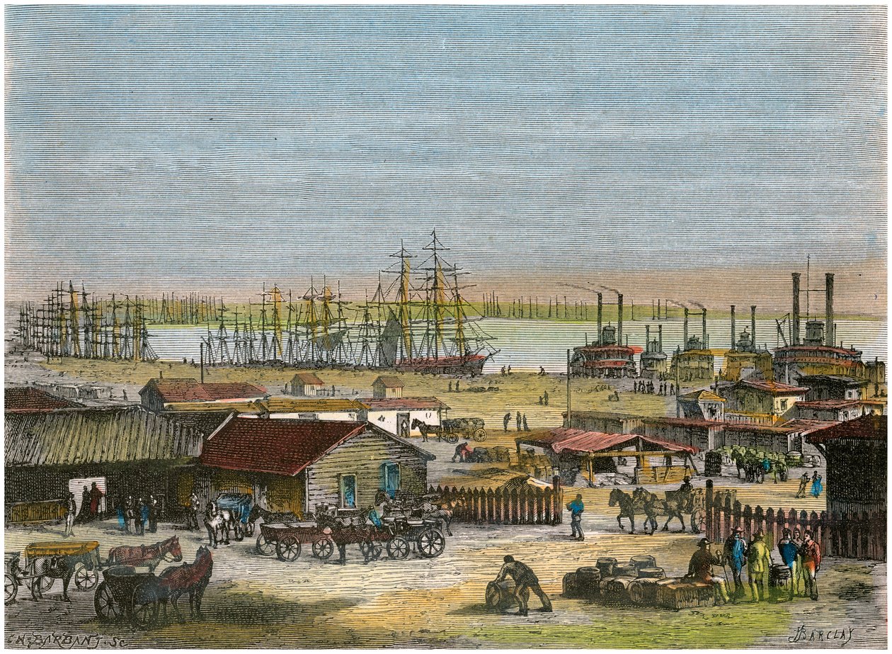 Mississippi Nehri, New Orleans, Louisiana, ABD, c1880 by Barbant