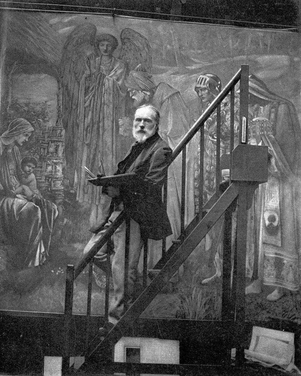 Sir Edward Burne-Jones stüdyosunda 'Beytüllahim Yıldızı'nı resmediyor by Barbara (1870 1952) Sotheby