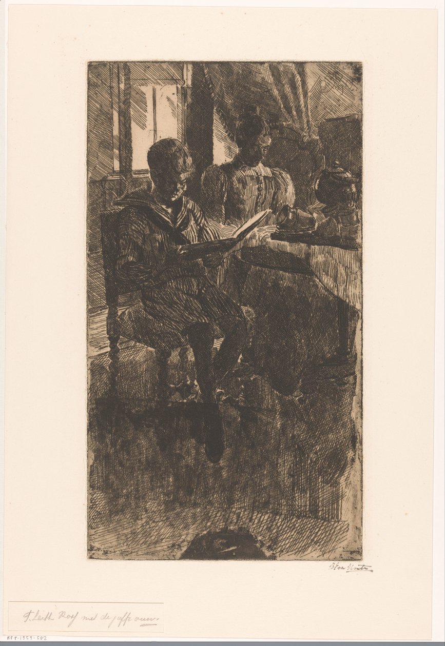 Bayan F. Leith Ross ile (nesne üzerindeki orijinal başlık) by Barbara Elisabeth van Houten (signed by artist)